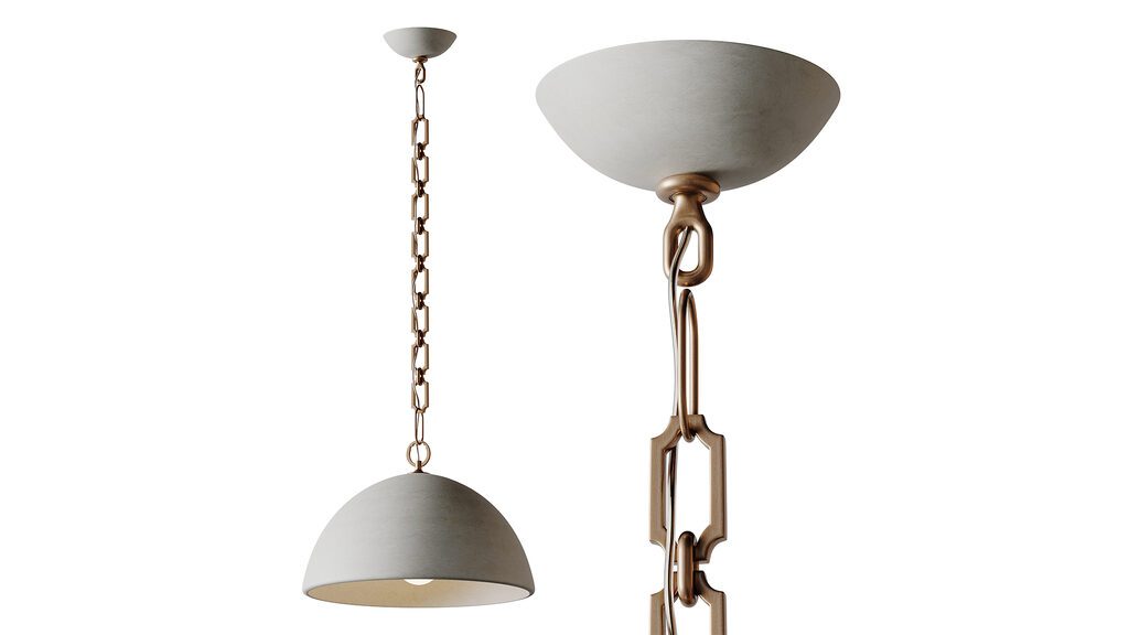 Elliot Wide Dome Pendant light (398846), 3d model 1