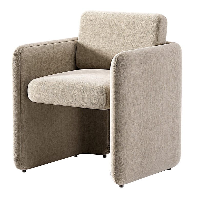 Кресло обеденное Carson Dark Taupe Performance Fabric 2014 (400388), 3д модель 1