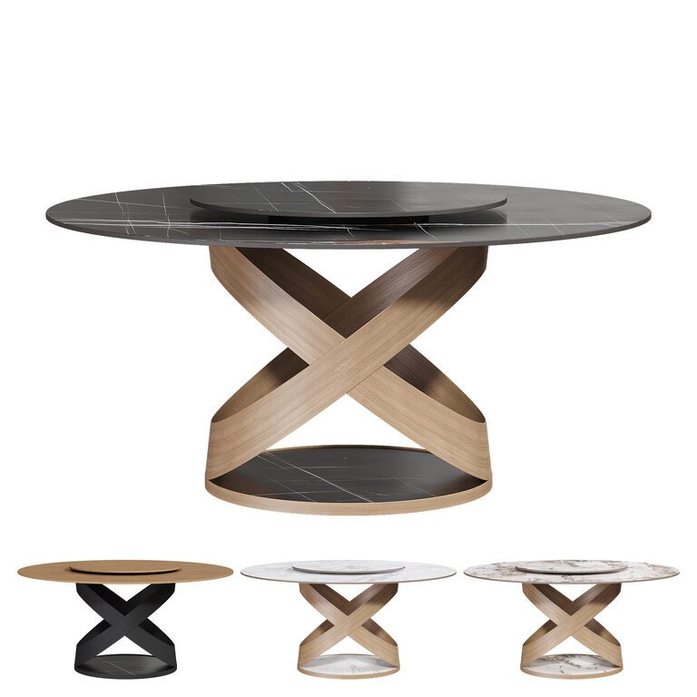 Maxwell - Round Wood Dining Table (400598) 3D model - Download 3D model ...