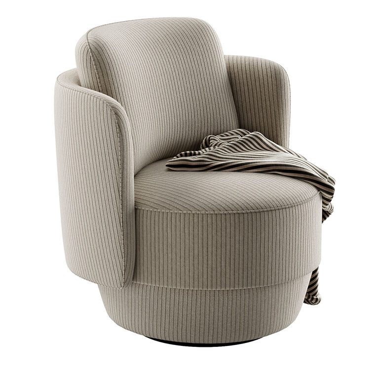 Кресло Fauteuil Rotatif Velours Cotele Baltimore (400640), 3д модель 1