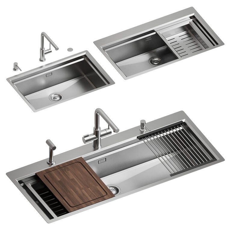 Sink Design Model Premium Kitchen 3D Models: Stunning Sinks and Faucets for Your Design ...