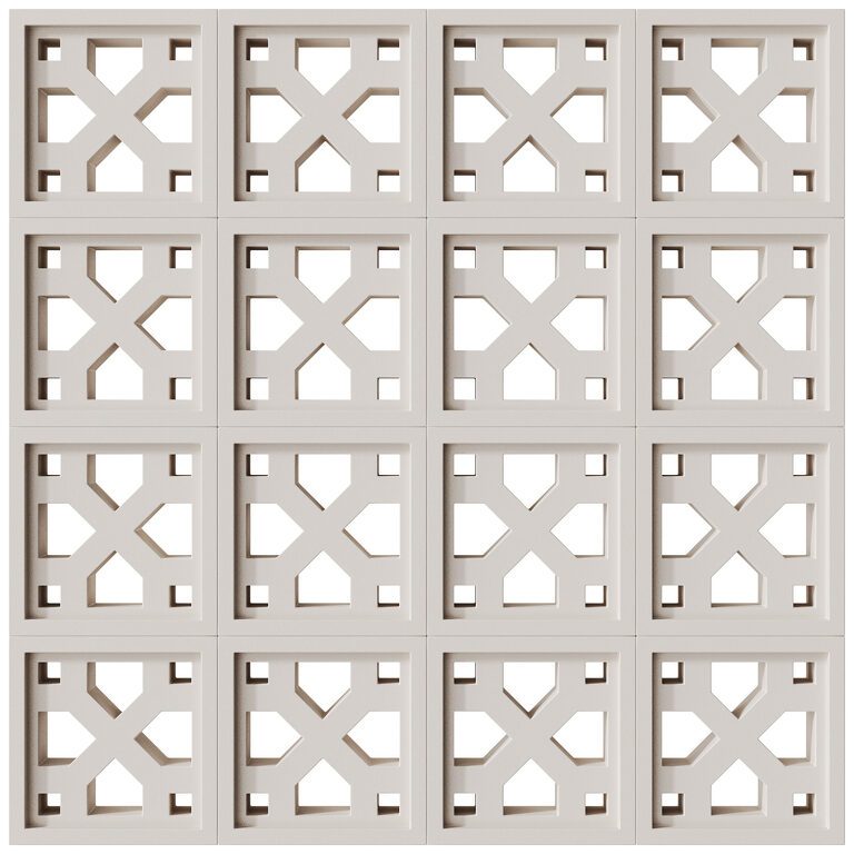 Modular wall 12 Crossing White by Tesselle (402558), 3d model 1