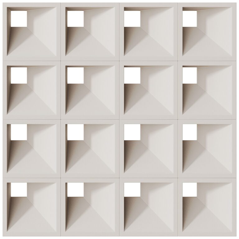 Modular wall 13 Glimmer Dimensional White by Tesselle (402559), 3d model 1