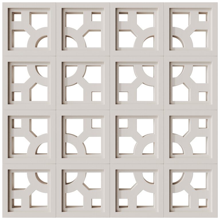 Модульная стена 16 Structure White by Tesselle (402562), 3д модель 1
