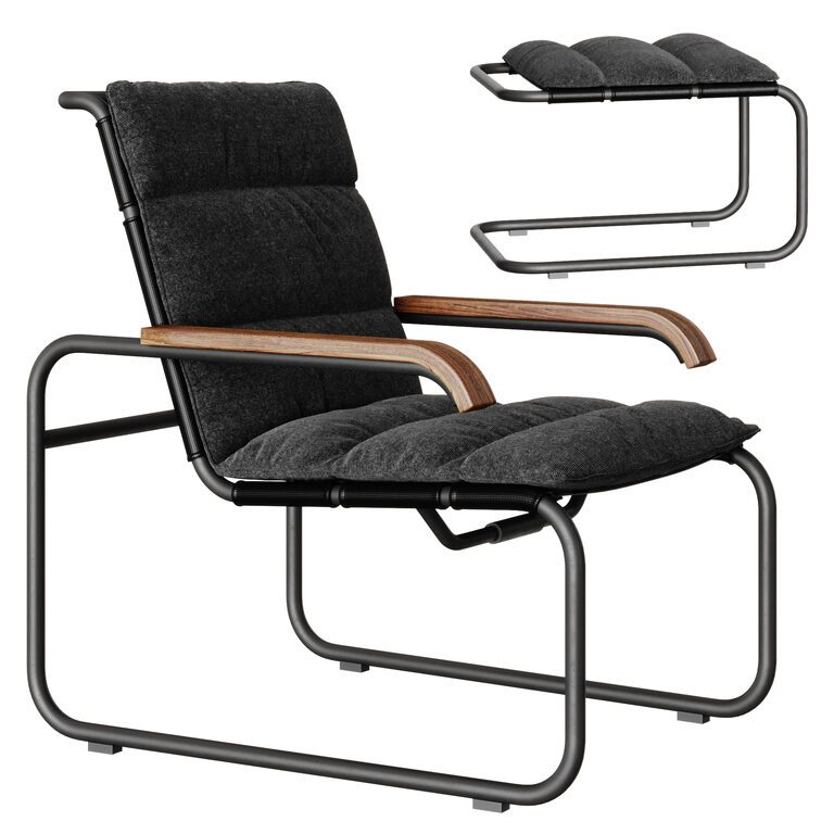 Кресло S 35 N с подушкой для улицы от Thonet 02 (402777), 3д модель 1