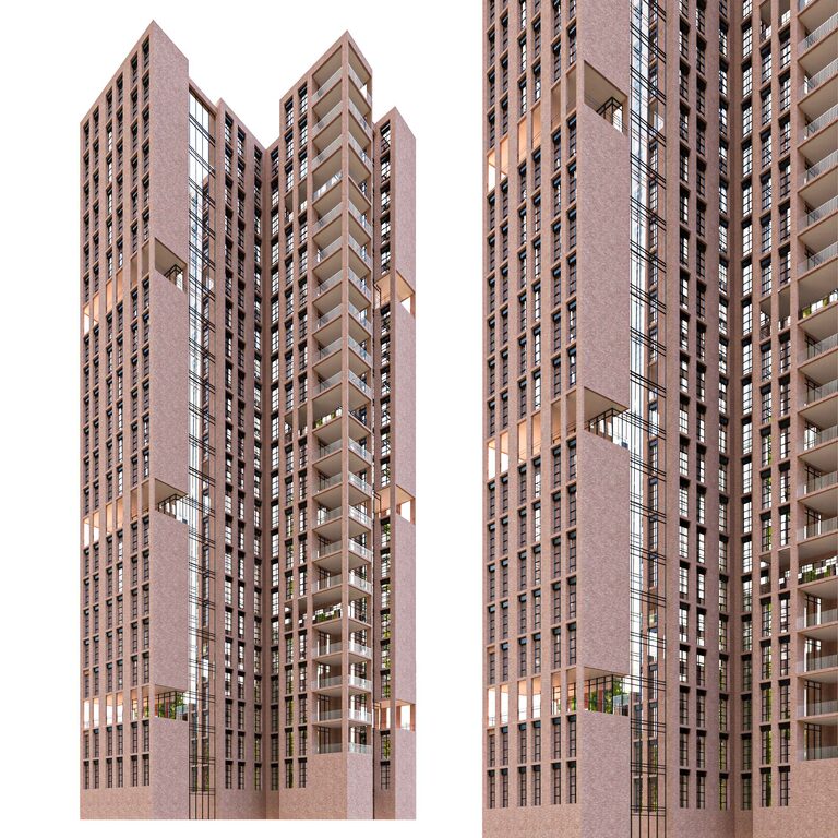  Хмарочос Modern Classic Tower 02 (403647), 3d модель 1