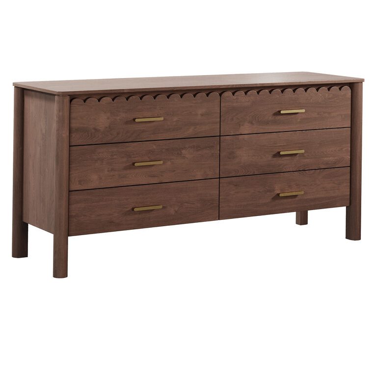 dresser west elm Carved Pattern Wide 6-Drawer Dresser, Black, Designed in collaboration with West Elm West Elm Has So Many