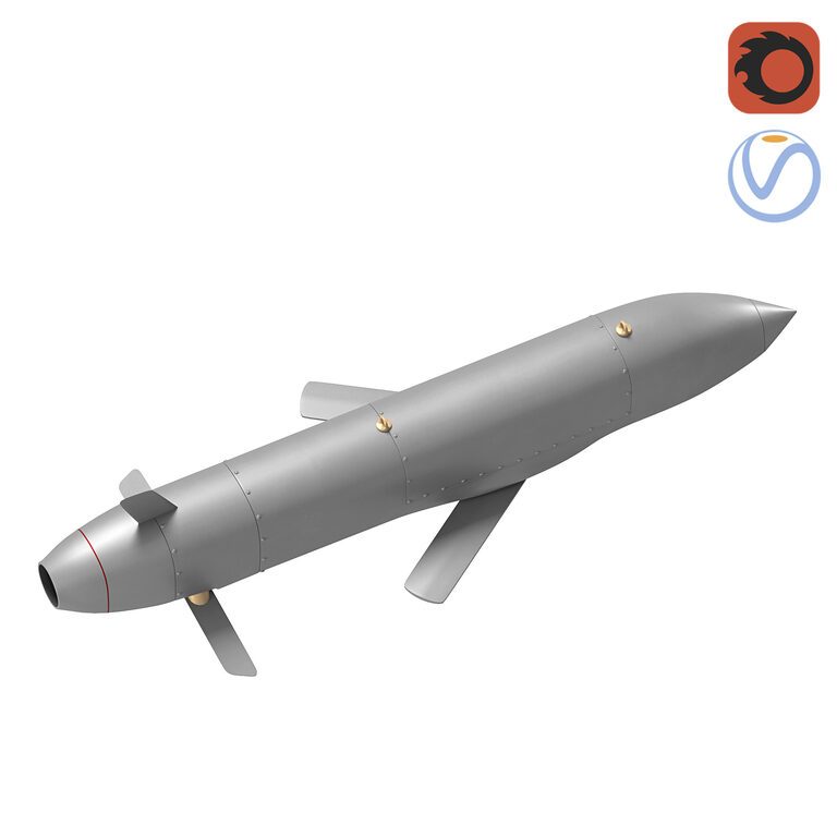 Крылатая ракета S8000 Banderol (403802), 3д модель 1