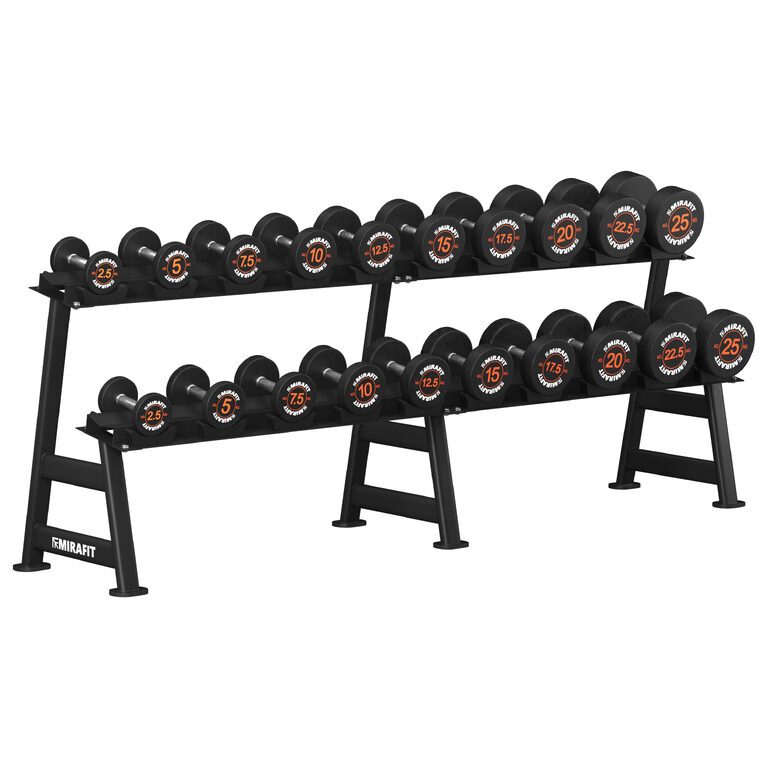 Mirafit Rubber Dumbbell Set (404375), 3d model 1