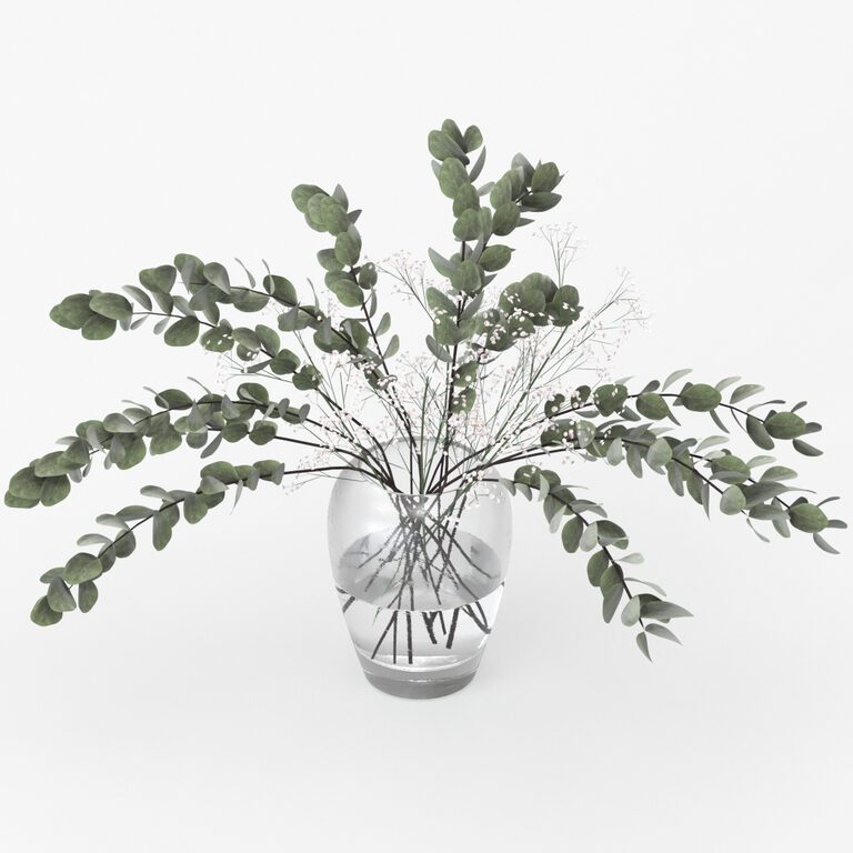 Eucalyptus and gypsophila bouquet (44743) 3D model - Download 3D model ...