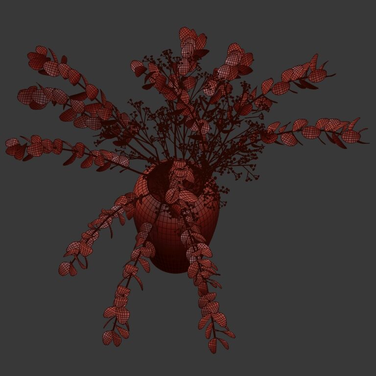 Eucalyptus and gypsophila bouquet (44743) 3D model - Download 3D model ...