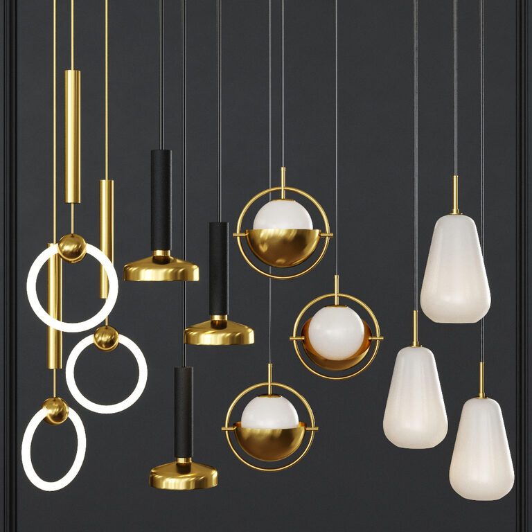 Pendant Light Set 005 (44966), 3d model 1