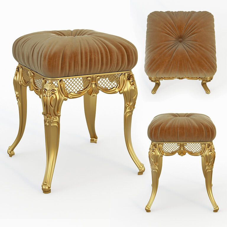 Classic Ladies Ottoman (45988), 3d model 1