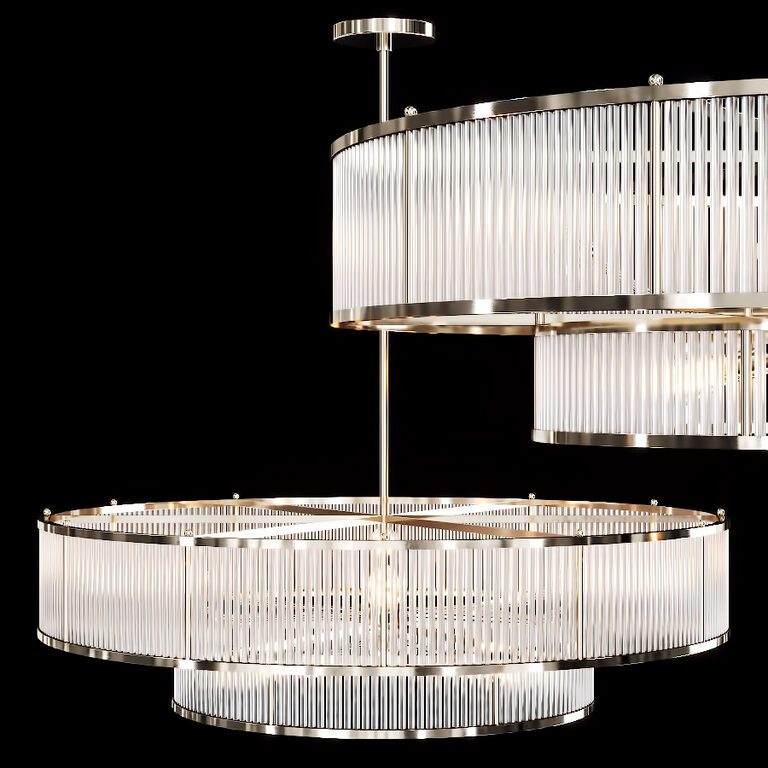 Restoration Hardware MARAIS ROUND CHANDELIER 47 Nickel (47071) 3D model ...