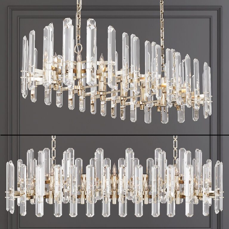 Restoration Hardware Bonnington Large Linear Chandelier Nickel (48210 ...