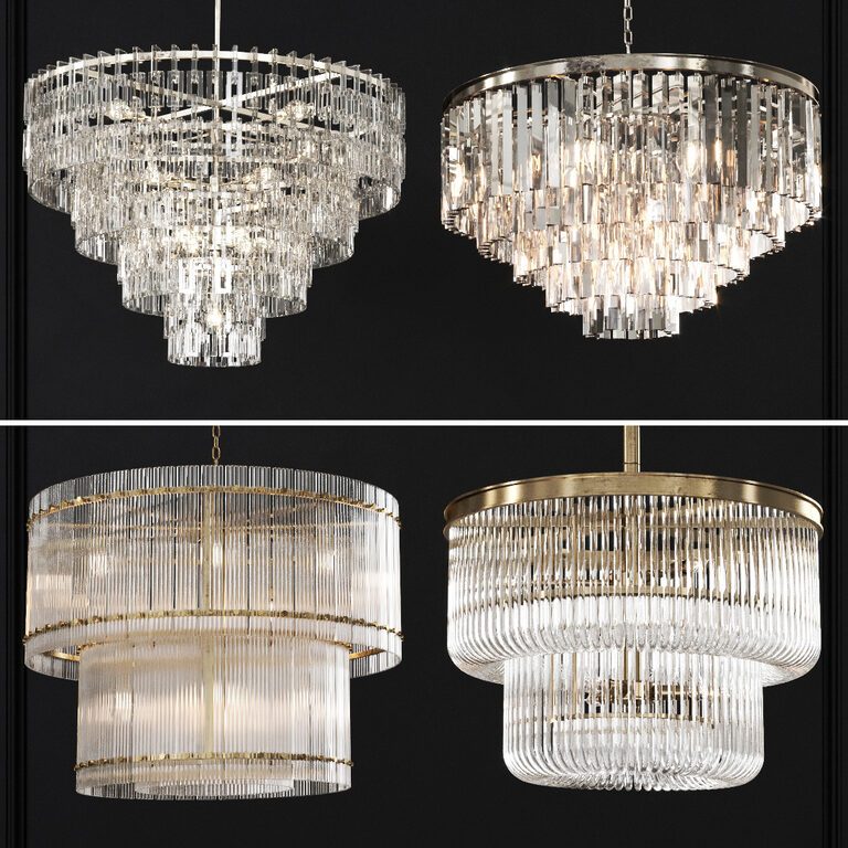 4 type Restoration Hardware Round Chandelier Set 003 (48297) 3D model ...