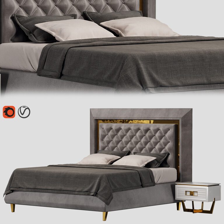 Bed 001 (52220), 3d model 1