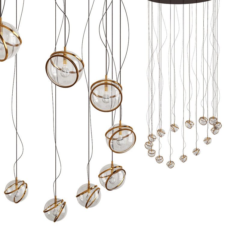 Pug Terzani Lampada a Sospensione (1) chandelier  (52265), 3d model 1