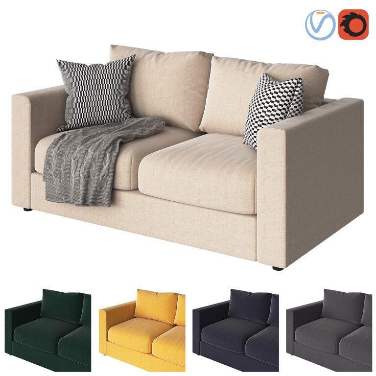 Ikea vimle 2 sofa  (66434), 3d model 1