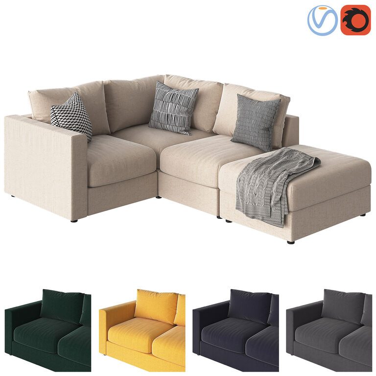Угловой диван ikea vimle (66442), 3д модель 1
