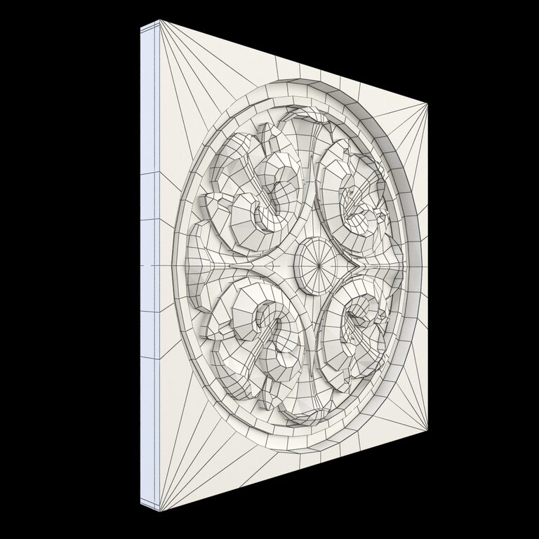 Round 3d View Decorative Round Carved (70600) 3D model - Download 3D model Decorative ...