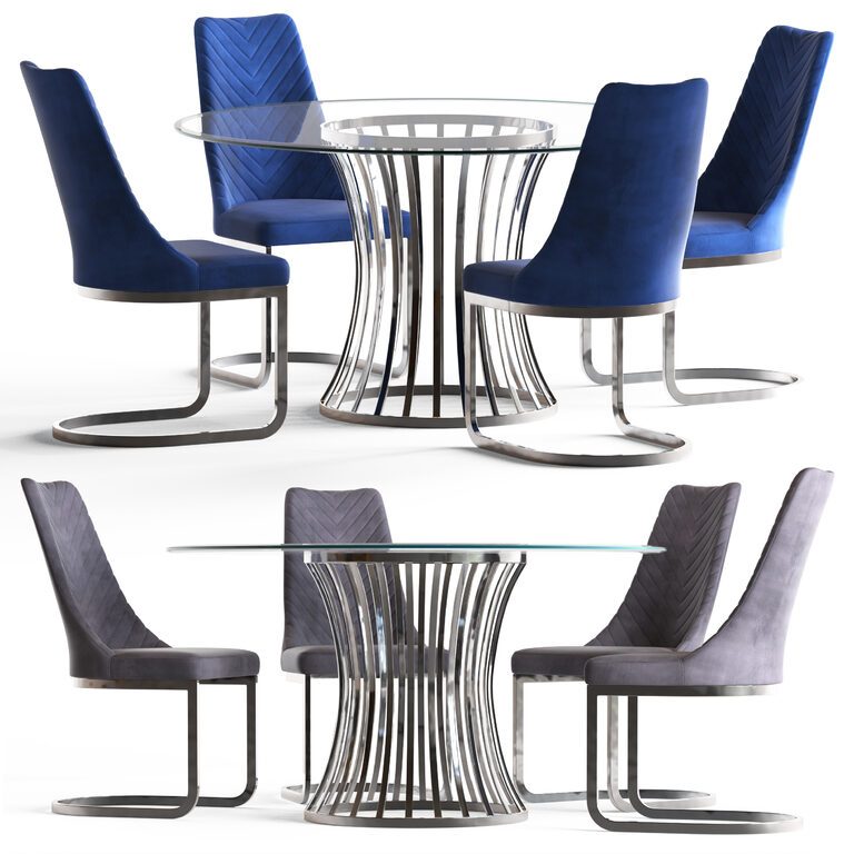 Vogue Dinner Table and Chairs (72633), 3d model 1