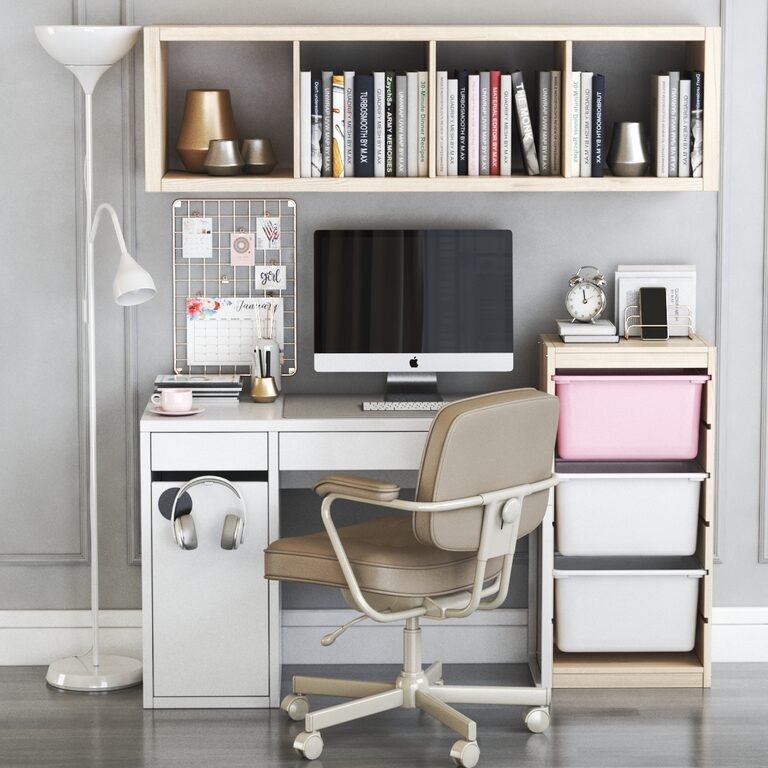Ikea Micke White Workplace (78604) 3D model - Download 3D model Ikea ...