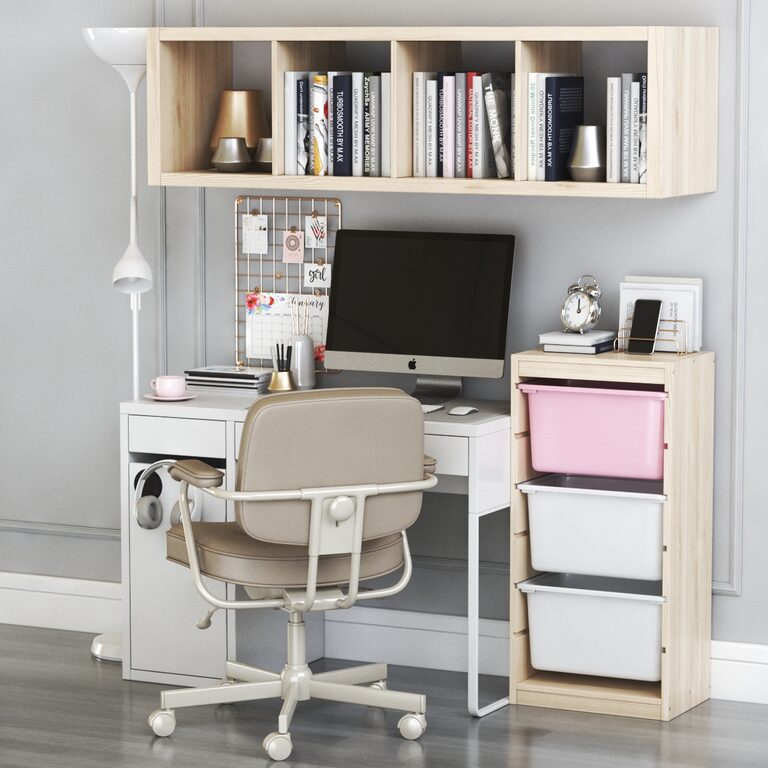 Ikea Micke White Workplace (78604) 3D model - Download 3D model Ikea ...