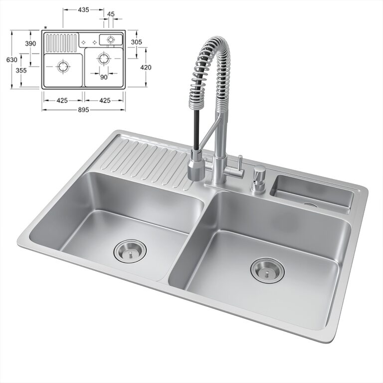 Sink and lux Mixer #02 (94821), 3d model 1