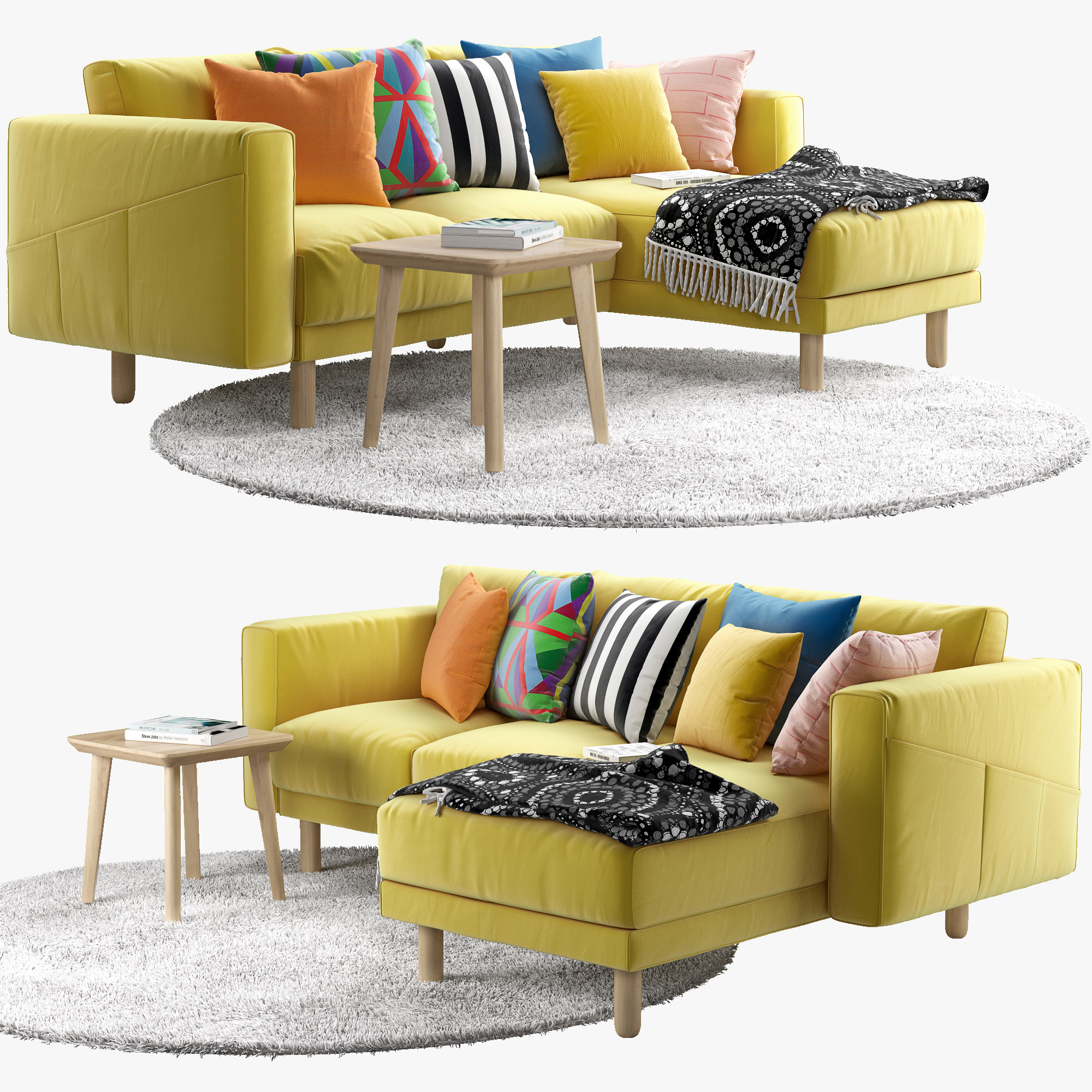 Ikea Norsborg Two-seat Sofa With Chaise Lounge (157696) 3D model