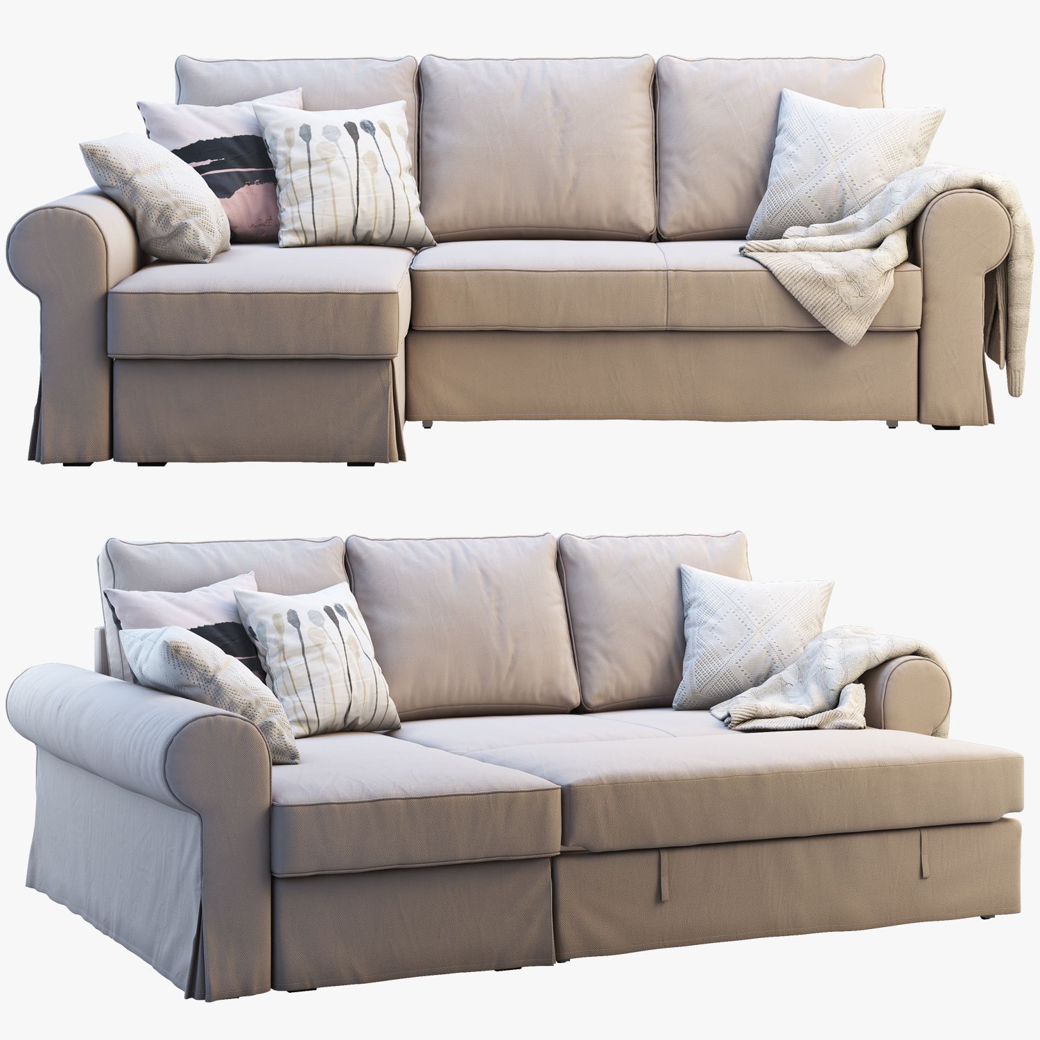 Ikea Backabro 2 sofa (157718) 3D model - Download 3D model Ikea
