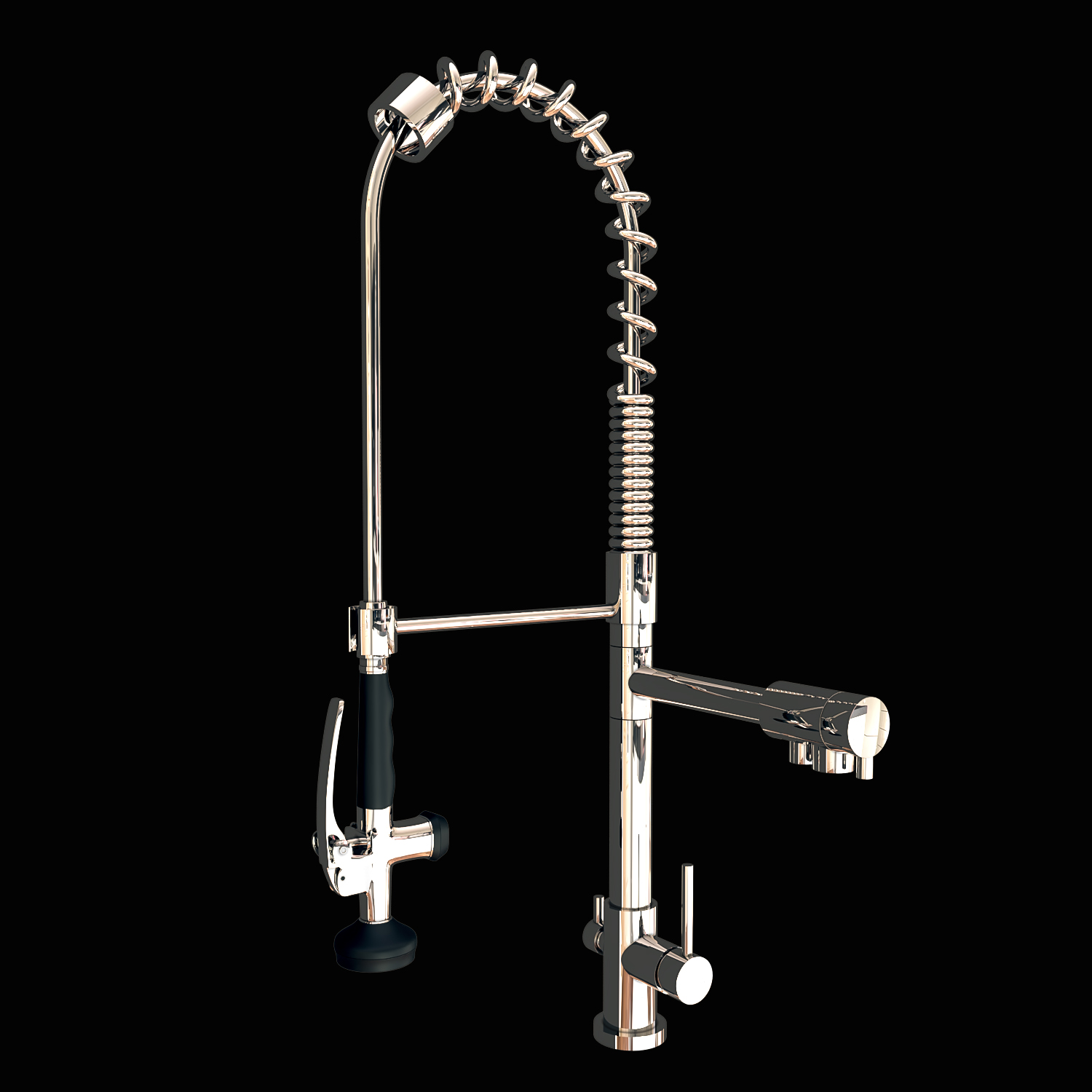 Commercial Pull Down Kitchen Faucet with Water Filter & Pot Filler 3 in ...