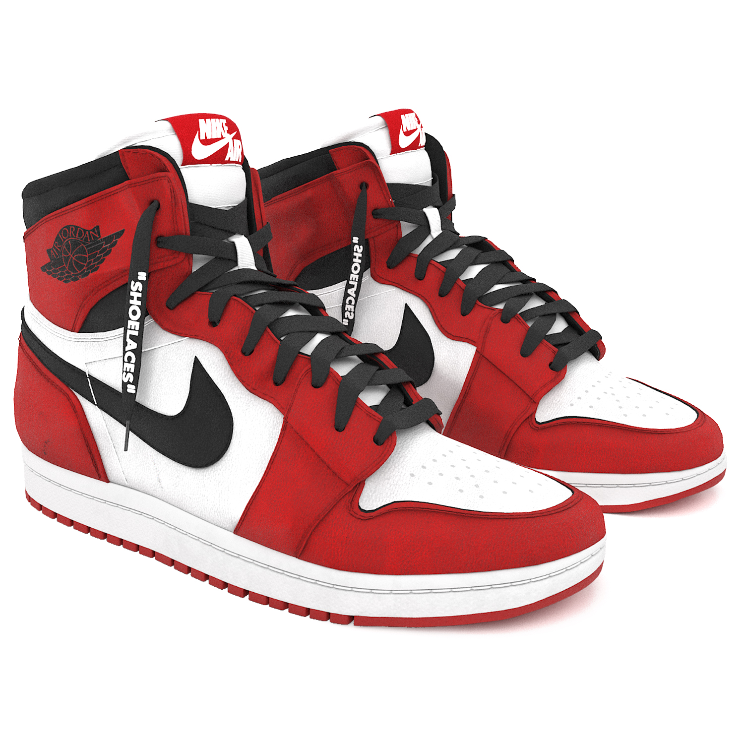 Red nike air jordan 1 retro (333822) 3D model - Download 3D model