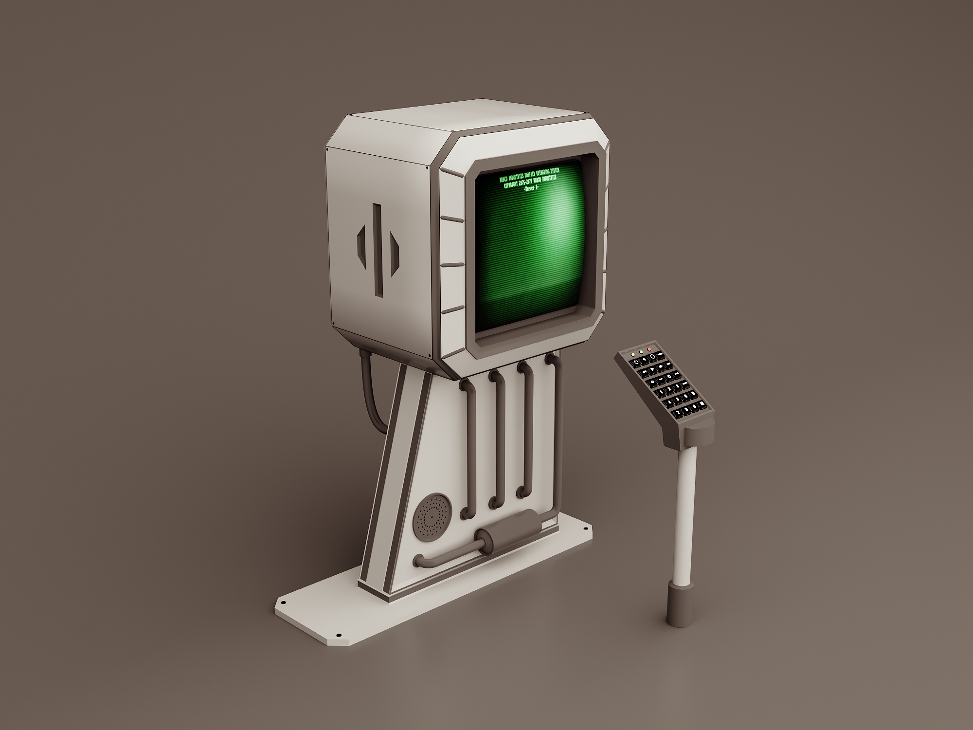 Retro Computer Panel 3d Model Sci-fi retro control panel project 3 (350526) 3D model - Download 3D ...