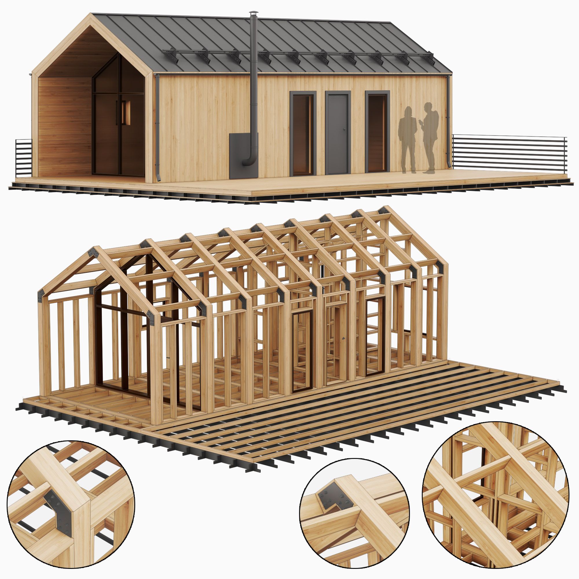 Barn house n3 (355833) 3D model - Download 3D model Barn house n3