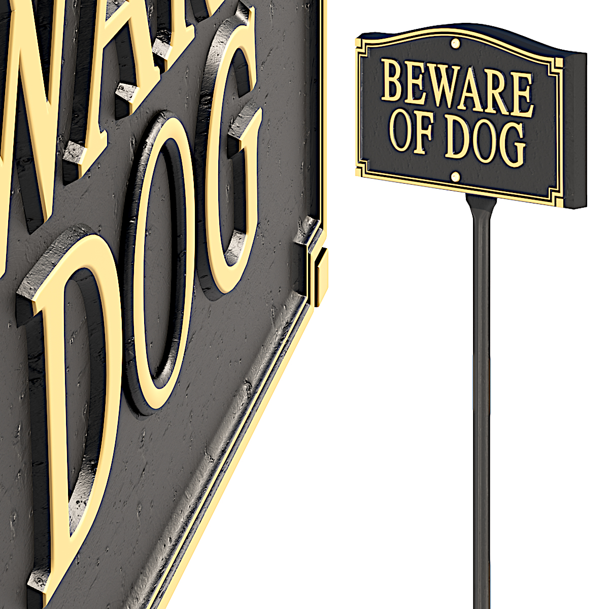 Beware of Dog Sign (370461) 3D model - Download 3D model Beware of