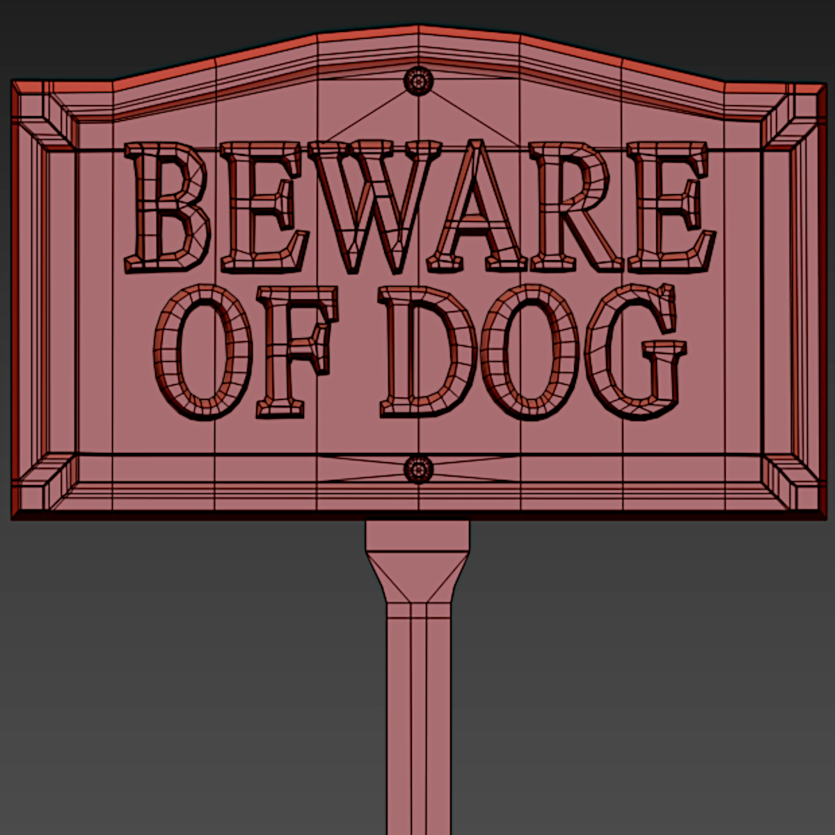 Beware of Dog Sign (370461) 3D model - Download 3D model Beware of