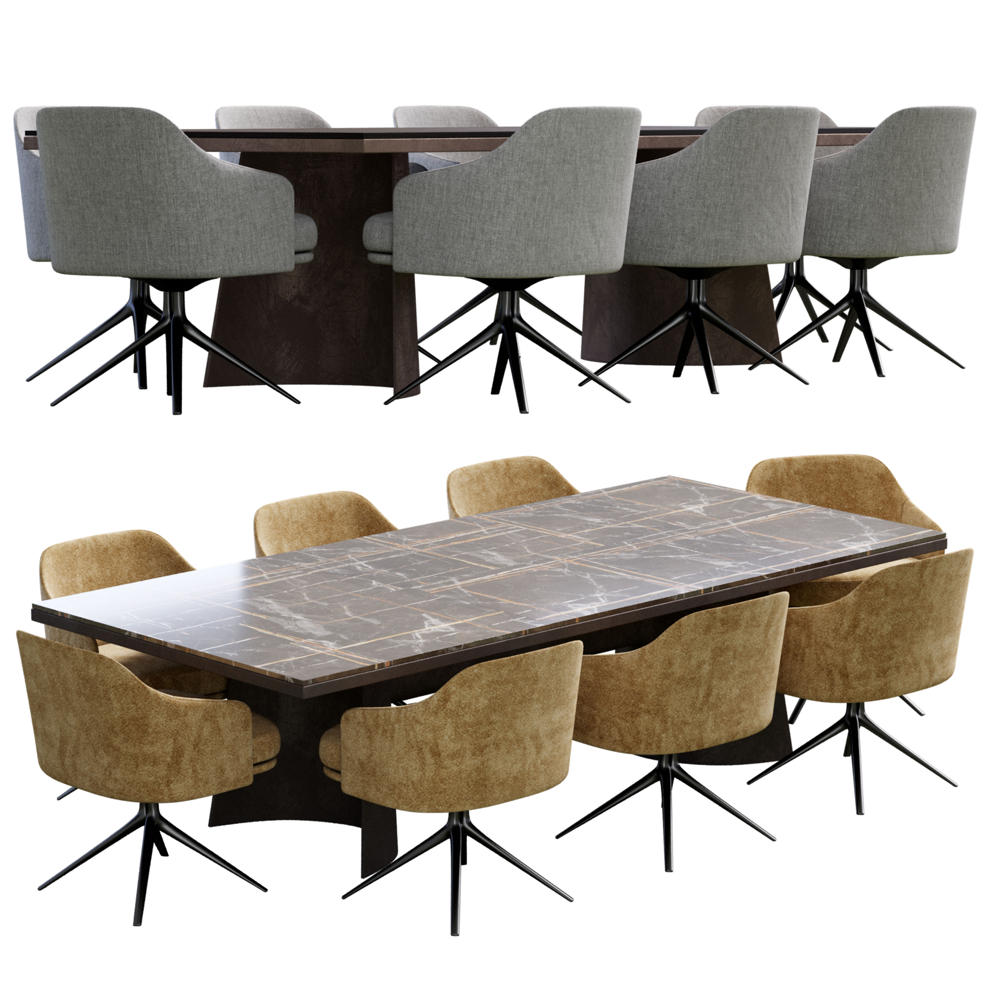 Poliform Kensington Table Stanford Chair (388353) 3D model
